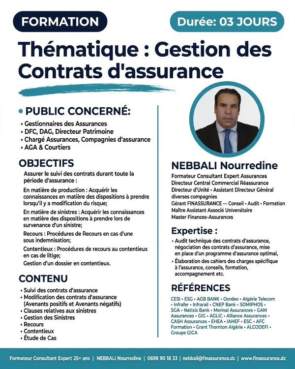 AFFiche Gestion des Contrats d'assurance 2026