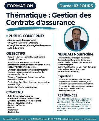 AFFiche Gestion des Contrats d'assurance 2026